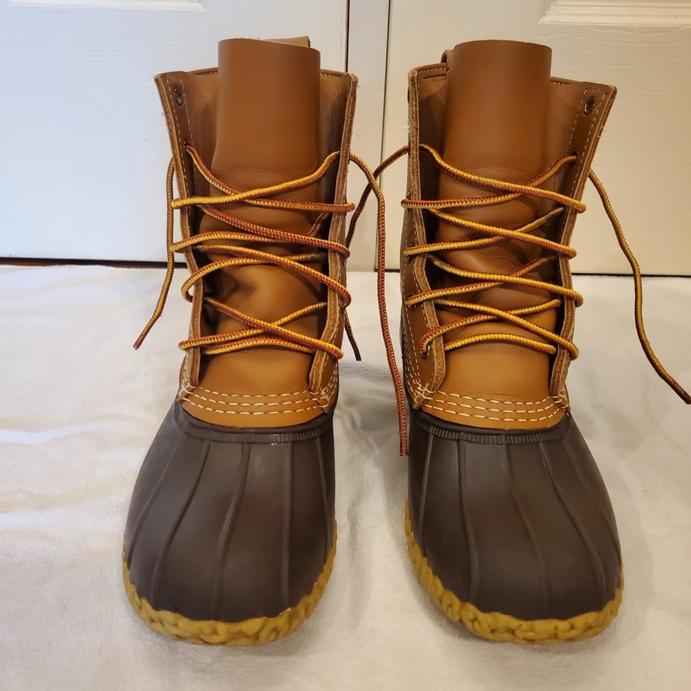 L.L. BEAN BOOTS WOMEN’S 6M BROWN LEATHER DUCK RAIN/SNOW BOOTS
